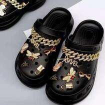 New Crocs Dongle Shoes DIY Trim Flowers Butterfly Bee Suit Sleeve Chain Detachable Shoes Flower Shoe Buckle Accessories
