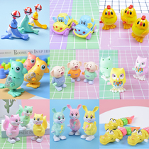 Clockwork toys will run small animals iron frog plush chicken toys on the chain jumping educational toys