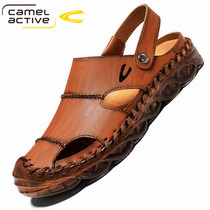 German Camel Dynamic Summer Genuine Leather Sandals Mens Baotou Soft Bottom Sports Casual Outwear Big Code Men Cool Slippers