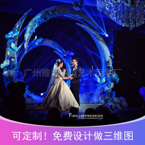Mid-Autumn Festival Mid-Autumn Festival beauty Chen arch wedding stage decoration moon FRP sculpture shopping mall atrium DP point scene