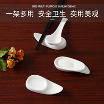 Pure white bone china chopsticks rack chopsticks holder custom logo ceramic oval chopsticks pillow restaurant box swing table chopsticks stand scoop Holder