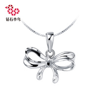 Diamond Bird Platinum 950 Pendant-Heart Knot-Womens Fashion Platinum Necklace Pendant Chain