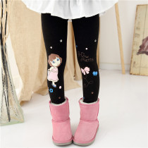 Childrens tights girls  autumn and winter pantyhose plus velvet thickened even childrens season cotton pants baby stepping on the feet to wear children children