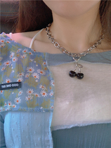 Spot Blogger Recommends South Korea Cherry Necklace Small Crowdblack Cherry Necklace Chocker