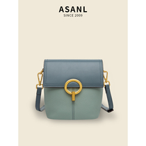 ASANL bucket bag leather hit color 2022 new small design fashion advanced sensation shoulder shoulder shoulder shoulder shoulder female bag