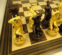 Chess Greco-Roman mythology God group 14 ebony black maple wooden board ornament chess adult