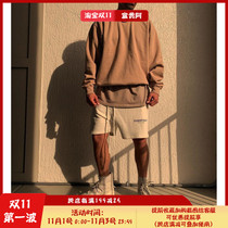 FOG FEAR OF GOD double thread ESSENTIALS gray camel embroidery round neck High Street wind sweater men and women tide