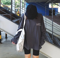  Ordered Ssoaeng Korea 21 summer new letter printing and dyeing thin loose long-sleeved T-shirt