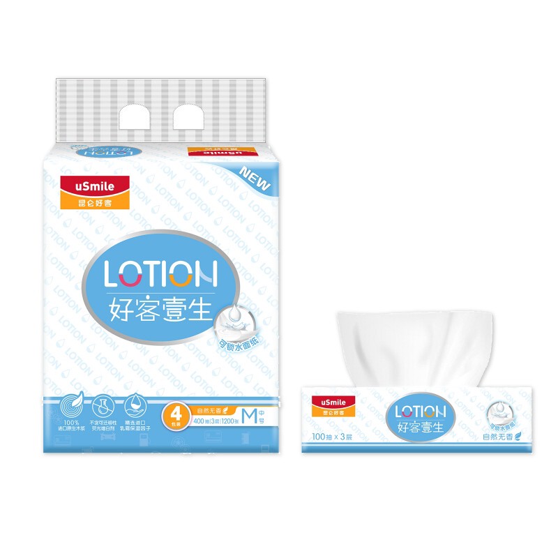 Soft and Smooth Tissue Paper, Good for Guests, Smooth and Soft Facial Tissue, Petrochina Best Seller, 100 Sheets, 4 Packs/Pack