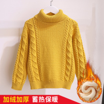 Girls sweater pullover 2021 new autumn winter plus velvet thickened woolen sweater