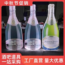 Personality bar big wine bottle raising sign rack champagne sedan chair LED charging luminous crystal KTV wine holder champagne rack