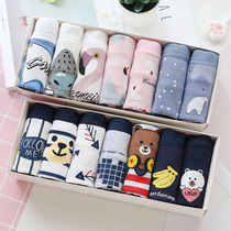 7 panties womens cotton low waist cute cartoon lace size girl cotton crotch Lady triangle