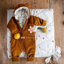 Sema warmed spot konges slojd baby children conjoined jacket cotton clothing teddy ear cap