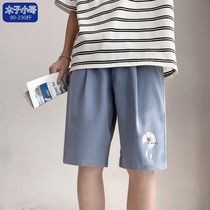 Net red pop small Daisy shorts boys Hong Kong wind loose size casual five-point pants summer Tide brand trend ins