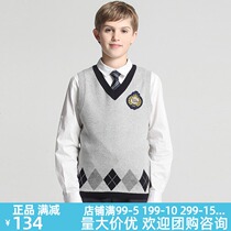 Eaton Ghost British style cotton V-collar boy knitted vest childrens sweater vest 15B101 15B103