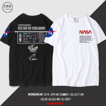 Original nasa astronaut mens short sleeve T-shirt 2021 new summer trend boys cotton loose ins couples