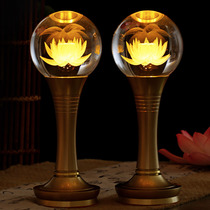 For the Buddha Crystal Lotus Lantern Home Changming lamp Buddha for lamp pair of batteries plug-in electric led Buddha lamp chaetheon lantern