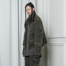 The Dirty Collection new fashion wash camouflage short stand collar tooling thin cotton coat men