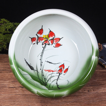 Jingdezhen Ceramic Fish Tank Sleeping Lotus Pelvic Lotus Jar Large fish basin Home Merchants Feng Shui Pendulum and Scape Creativity