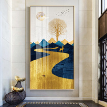 Significant fortune deer entrance decorative painting simple American corridor end fantasy hanging painting vertical light luxury entrance wall painting