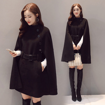 Cashmere coat women 2021 New shawl cloak wool jacket autumn winter Hepburn wind medium long woolen wool