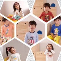 Qingjia velvet genuine winter New long leg uncle childrens home clothing warm and thick cotton pajamas cotton sweater
