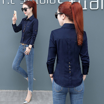 Western style shirt Womens tide 2020 new spring fashion professional Korean version of Wild Womens bottoming shirt