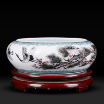 Collection of Chinese ceramic art master Sun Xinshuis daughter Sun Jianqiu Handmade Crane Prolonging Year Cylinder Pendulum NX311