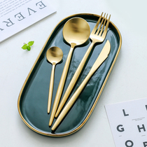 European steak knife and fork set Net red knife and fork spoon three sets home 304 stainless steel Western tableware high-grade