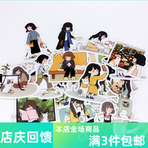 Hand ledger sticker Korean version small cat and girl life diary sticker adorable decorative sticker and paper handmade hand tent sticker