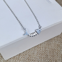 2021 paragraphs clear cabin fish bones 925 silver necklace woman with personality collarbone chain sleeve chain fine belt extended chain adjustable