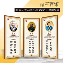 Confucius Mencius Laozi Zhuangzi Xunzi famous Famous Inspirational Classroom Slogan Wall Stickup Placement School Hanging Wall Painting