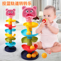 Childrens toys boys and girls stacked shooting track turn music ball baby baby 1 a 2 years old 3 early education puzzle