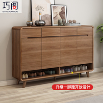 Entering the living room shoe cabinet into the home entrance cabinet home door large capacity Chinese solid wood frame locker Chinese storage