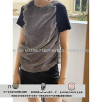 Moss new SWAYING yellow Sasha 21 spring and summer yellow black Eugen yarn short sleeve round neck T-shirt