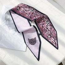 Vintage small silk scarf tie long strip with white shirt high-end fashion 2021 spring scarf ribbon female accessories neck