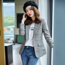Fashion Plaid Little Suit Jacket Woman