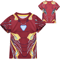 Spider-Man clothes Children Iron Man Boy Ottmann Summer 4-year-old baby boy short sleeve cartoon Graffiti t-shirt
