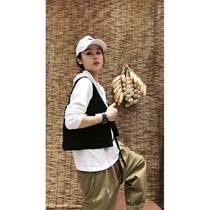  Bingbing large size cotton and linen clothing womens tops with buckles and hoodies 2021 new Western style simple generous and comfortable