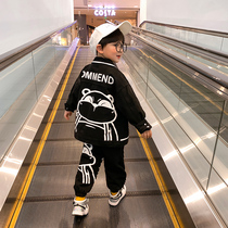 Childrens set boys tide cool spring and autumn foreign style two-piece 2021 New Korean version of handsome baby spring clothing childrens clothing