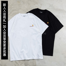 (NextVogue) Carhartt Wip American Script Embroidery Small Logo Logos Short Sleeves