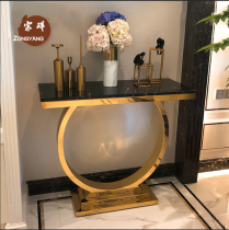 Marble stainless steel Xuanguan Table Kanguan Terrace Hallway Door Hall Table Light Extravagant Modern Minimalist Fashion Aisle Table Case