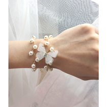 (Pearl butterfly bracelet wrist flower)Beautiful bride Bridesmaid sister unity wedding wedding event wrist flower