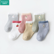 Cotton era baby socks spring and autumn pure cotton baby summer thin section newborn children 0-6 months old without osteoporosis