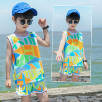 Boys  summer suit 2 handsome 4 sleeveless 5 breathable 6-year-old childrens vest Western style summer boys clothes tide