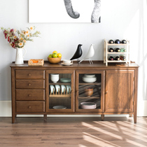 Umwood furniture full solid wood sideboard oak side cabinet wine cabinet four-pump locker American restaurant furniture