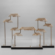 New Chinese Modern Creative House Eateries Fall Genguan Handicraft Furnishing-style board room Soft decorations TV Cabinet Pendulum