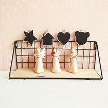 European creative wall-mounted shelf grid single-word shelf storage rack kitchen bathroom wall shelf