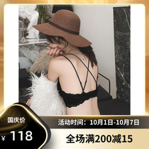 French beauty back underwear womens small breasts gather sexy without steel ring bra summer lace thin comfortable bra set