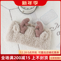 W1962 Japanese plush khaki cute sweet elk Christmas face hair hair band Headgear